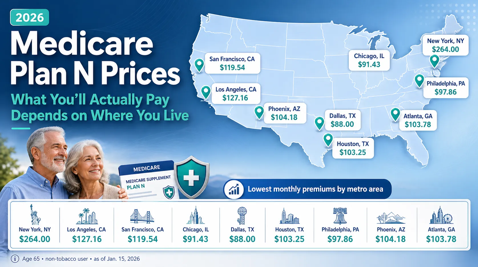 2026 Medicare Plan N Prices in Pennsylvania Compared to Other States